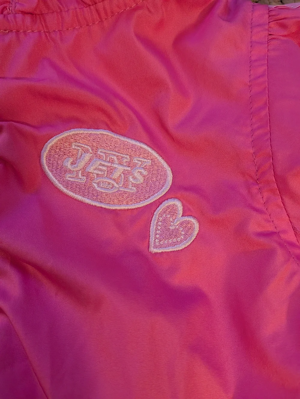 NFL NY Jets Toddler Girls Pink Hooded Windbreaker Jacket 24m
